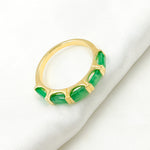 Load image into Gallery viewer, 14K Solid Yellow Gold Emerald Baguette Ring