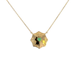 Load image into Gallery viewer, CN96235EM4. 14k Solid Gold Emerald Heart and Diamond Necklace