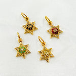Load image into Gallery viewer, GDP393. 14K Solid Gold Diamond Star Charm with Gemstone