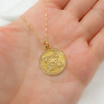 Load image into Gallery viewer, 14K Solid Gold Diamonds Circle Flower Charm. GDP97