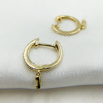Load image into Gallery viewer, HP400778. 14k Solid Gold Diamond Dangle Hoop Earrings