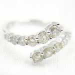 Load image into Gallery viewer, 14K Solid Gold Diamond Double Line Ring.