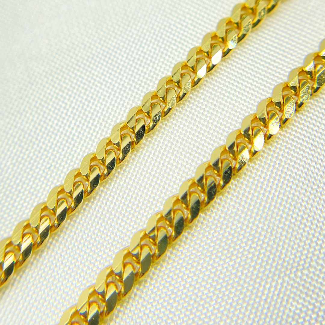 14k Solid Yellow Gold Flat Curb Chain