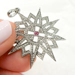 Load image into Gallery viewer, DP017. Diamond Silver Fancy Star Pendant