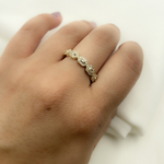 Load image into Gallery viewer, 14K Solid Gold Hexagons Diamond Ring.