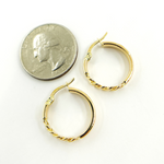Load image into Gallery viewer, GER108. 14K Solid Gold Hoop with Flat and Curb section