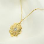 Load image into Gallery viewer, CGDP46. 14K Solid Gold Organic Shape Charm with Diamond and Gemstone