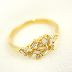 Load image into Gallery viewer, 14K Solid Yellow Gold Cluster Diamond Ring.