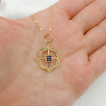 Load image into Gallery viewer, 14K Solid Gold Diamond Charm. Available in (Ruby & Blue Sapphire). GDP273