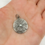 Load image into Gallery viewer, DC247. Diamond & Sterling Silver Circle Pendant with Gemstone