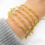 Load image into Gallery viewer, Gold Plated Matt 925 Sterling Silver Paperclip Chain