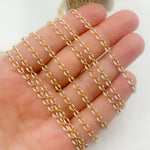 Load image into Gallery viewer, V244WTGP. Sterling Silver Gold Plated White Enamel Cable Link Chain
