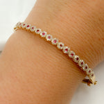 Load image into Gallery viewer, KG248. 14K Solid Gold Bangle with Diamonds and Stones