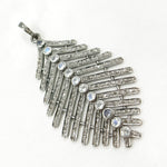 Load image into Gallery viewer, DP514. Diamond Sterling Silver Leaf Pendant with Gemstone