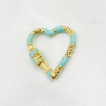 Load image into Gallery viewer, DC089A. Diamond Sterling Silver Heart Enamel Carabiner Clasp