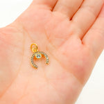 Load image into Gallery viewer, Sterling Silver Horseshoe Charm with Gemstone
