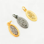 Load image into Gallery viewer, DC520. Diamond Sterling Silver Oval Charm