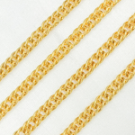 Load image into Gallery viewer, V34GP. Gold Plated 925 Sterling Silver Hollow Double Curb Chain