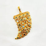 Load image into Gallery viewer, DSP042. Diamond Silver Gemstone Horn Pendant