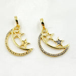 Load image into Gallery viewer, DP646. Diamond Sterling Silver Moon & Star Pendant