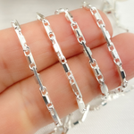 Load image into Gallery viewer, Sterling Silver Diamond Cut Bar Link Chains