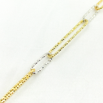 Load image into Gallery viewer, Silver Paperclip Diamond Cut Long Gold Plated Link & Short Silver Link Chains