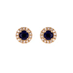 Load image into Gallery viewer, EFC54135. 14K Solid Yellow Gold Diamond and Gemstone Stud Earring