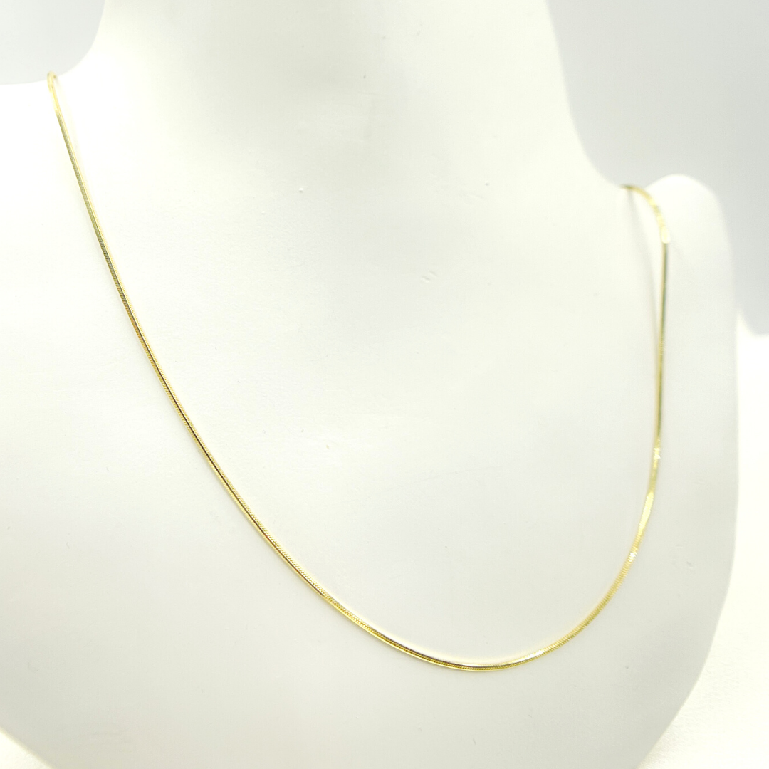 14K Solid Yellow Gold Snake Box Necklace