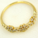 Load image into Gallery viewer, 14K Solid Gold Diamond Flowers Band Ring.