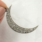 Load image into Gallery viewer, DP1001. Diamond Sterling Silver Moon Pendant