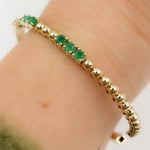 Load image into Gallery viewer, BNZ68568. 14K Solid Yellow Gold Gemstone Bangle