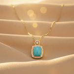 Load image into Gallery viewer, CP97443TQ12X10. 14K Solid Gold Diamond and Turquoise Pendant