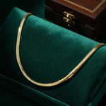 Load image into Gallery viewer, 330CCTDBRA8. 14K Solid Gold Flat Snake Necklace