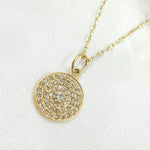 Load image into Gallery viewer, 14K Solid Gold Diamond Circle Charm