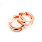 Load image into Gallery viewer, 14K Solid Gold Diamond Hoop Earrings