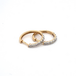 Load image into Gallery viewer, EHC56424. 14k Solid Yellow Gold Diamond Hoops