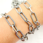 Load image into Gallery viewer, V147OX. Oxidized 925 Sterling Silver Paperclip Chain