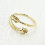 Load image into Gallery viewer, 14K Solid Gold Diamond Arrow Ring.