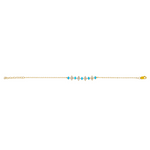 Load image into Gallery viewer, BFH60962TQ. 14K Solid Gold Diamond and Turquoise Flower Bracelet