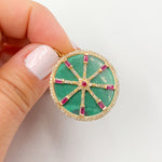 Load image into Gallery viewer, Shop Now Gold Round Star Pendant