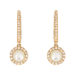 Load image into Gallery viewer, EHF57217PL. 14k Solid Gold Diamond and Gemstone Dangle Round Hoop Earrings