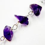 Load image into Gallery viewer, Shop Now Amethyst Organic Shape Sterling Silver Wire Chain