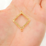 Load image into Gallery viewer, DC264. Diamond Sterling Silver Square Connector