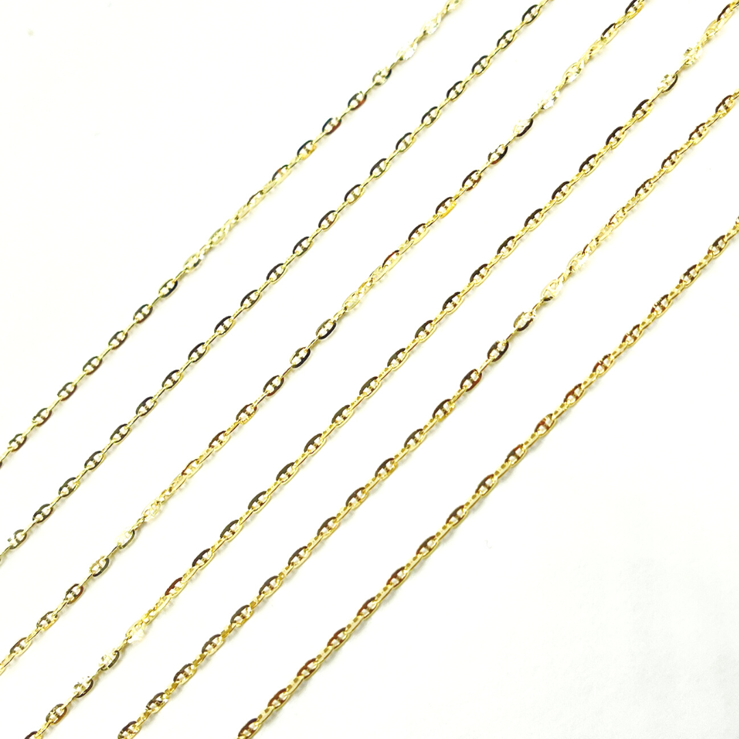 14K Gold Flat Marina Link Chain
