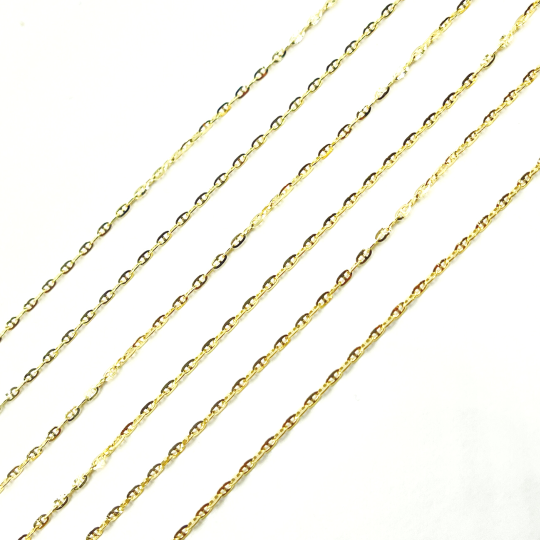 14K Gold Flat Marina Link Chain. 028FLP1L4L024byFt