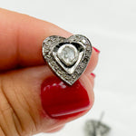 Load image into Gallery viewer, DE060. Diamond and Polki Diamond Sterling Silver Heart Studs