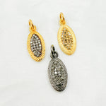 Load image into Gallery viewer, DC520. Diamond Sterling Silver Oval Charm