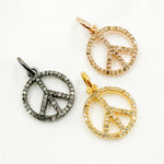 Load image into Gallery viewer, DC895. Diamond Sterling Silver Round Peace Charm