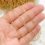 Load image into Gallery viewer, Y79GP. Gold Plated 925 Sterling Silver Paperclip Chain