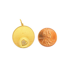 Load image into Gallery viewer, 14K Solid Gold Charm. Circle Pendant with Diamonds. GDP233